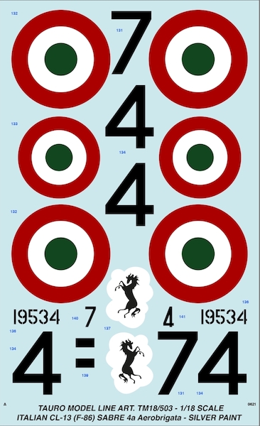 Canadair CL13 Sabre (F86E) Italian Verson (4a Brigata)  TM18-503