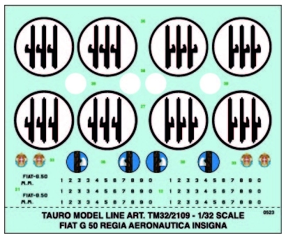 Fiat G50 Regia aeronautica National Insignia TM32-2109
