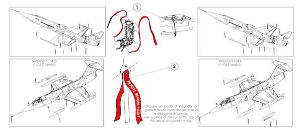 Italian F104 Starfighter Remove before Flight Flags TM32-2110