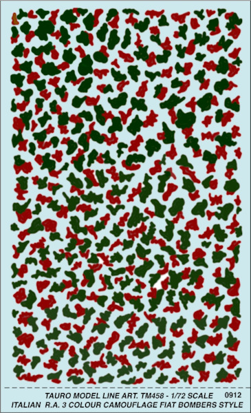 Italian Regia Aeronautica 3 colour Camouflage for Fiat Bombers style TM458
