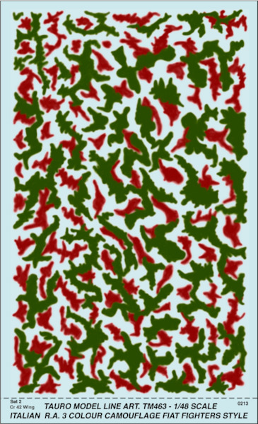 Italian Regia Aeronautica 3 colour camouflage Fiat CR42 fighter Style 2 sheets TM463