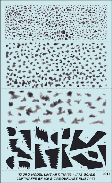 Luftwaffe Messerschmitt BF109G Camouflage in RLM74/75  TM476