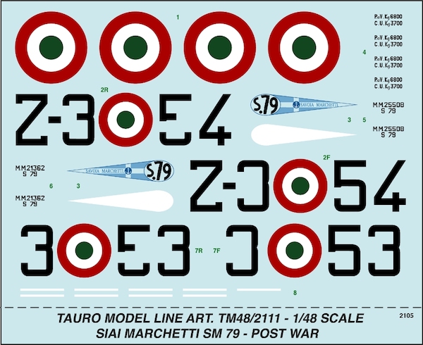 SIAI Marchetti SM79 Post war Servive TM48-2111