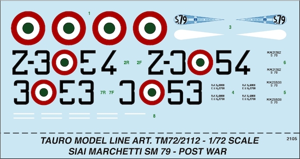 SIAI Marchetti SM79 Italian Post WWII Service TM72-2112