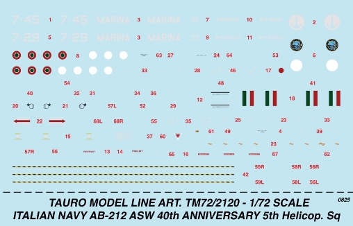 Agusta Bell AB212ASW  Lo-Viz 40th Anniversary 5th Helcopter Squadron Italian Navy  TM72-2120