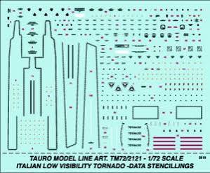Italian Lo-Viz Tornado, data stencillings and roundles- compensatry decl- all decal film  TM72-2121