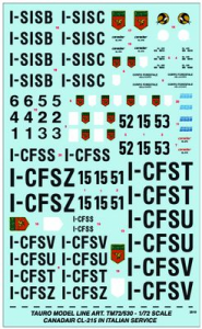 Canadiar CL-215 in Italian service - all decal film  TM72-530
