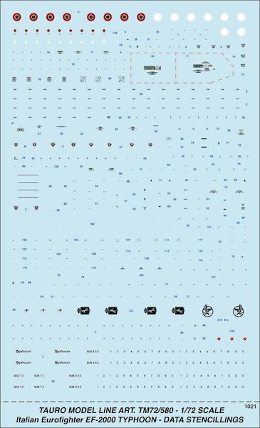 Eurofighter Typhoon EF2000 Italian Version Data Stencils  TM72-580