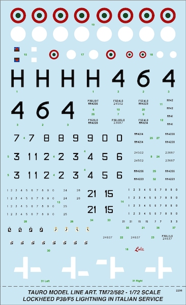 Lockheed P38 Lightning in Italian Service  TM72-582
