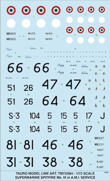 Supermar5ine Spitfire MKIX in Italian Service  TM72-584