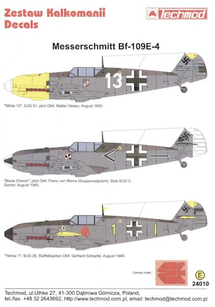 Messerschmitt BF109E-4 (Luftwaffe) 24010