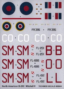 North American B25C Mitchell II (1sq, 305sq)  48004