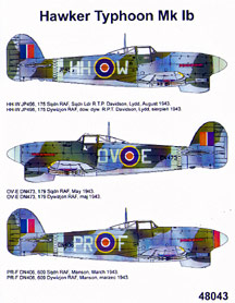 Hawker Typhoon MkIB (175sq, 179sq, 609sq) 48043