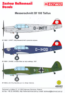 Messerschmitt BF108 Taifun ( D-IMTT, D-IHDD, Luftwaffe)  48062
