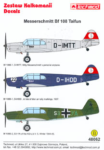 Messerschmitt BF108 Taifun ( D-IMTT, D-IHDD, Luftwaffe) 48062