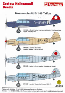 Messerschmitt BF108 Taifun ( D-IMBY, SP-AIO, J-BACC, Japanese AF) 48063