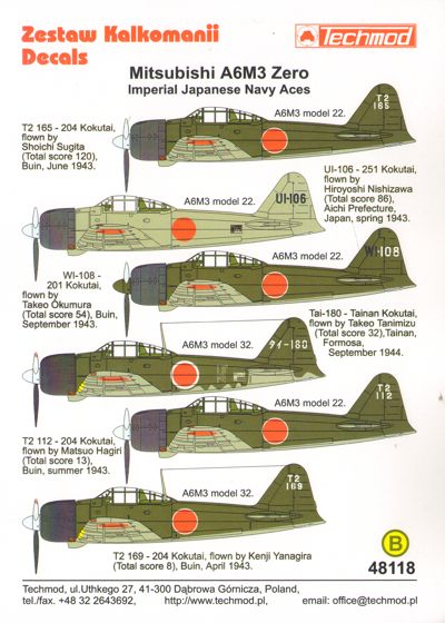 Mitsubishi A6M3 Zero 'Imperial Japanese Navy Aces"  48118