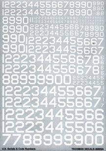 US Serials & Code Numbers from 6 to 36 inch (White) 48805