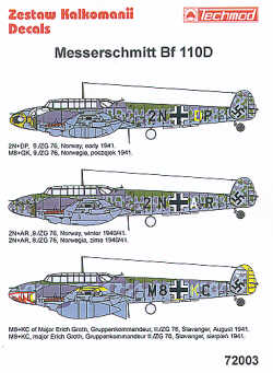 Messerschmitt BF110D  72003