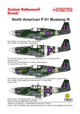 North American P51C Mustang III (315sq)  72021