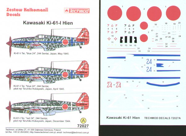 Kawasaki Ki61 Hien "Tony" 72027
