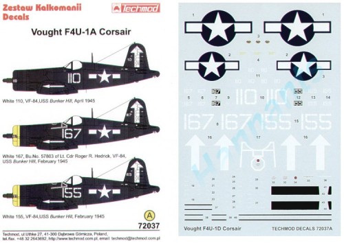 Vought F4U-1A Corsair (3x VF84)  72037