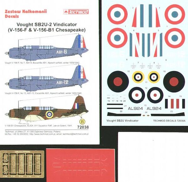 Vought SB2U-2 Vindicator And V156F, V156B-2 Chesapeake 72038