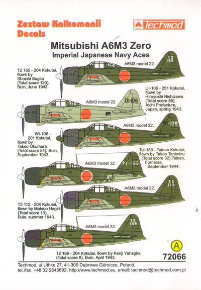 Mitsubishi A6M-3 Zero (Imperial Japanese Navy Aces)  72066