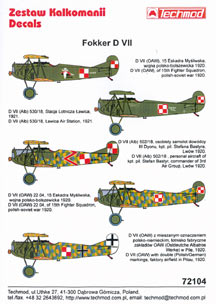 Fokker DVII (Polish AF)  72104