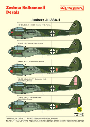 Junkers Ju88A-1  72142