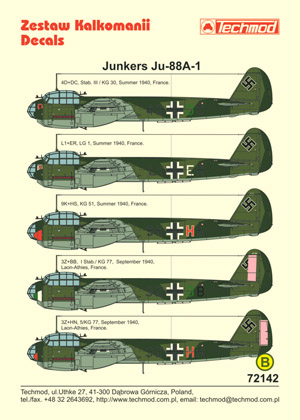 Junkers Ju88A-1 72142