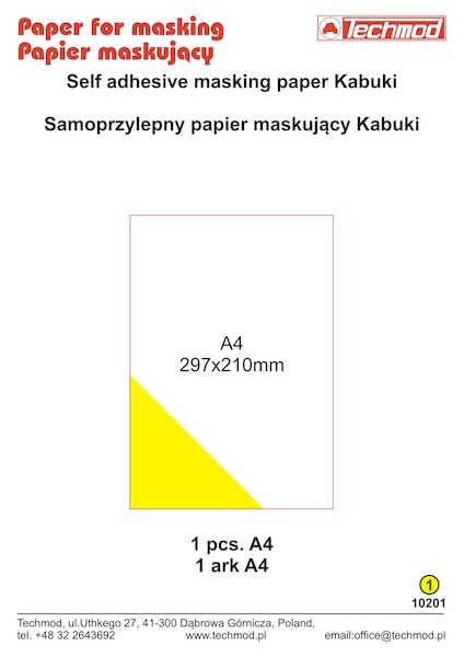 Self Adhesive Kabuki masking Paper (1 sheet) TE10201