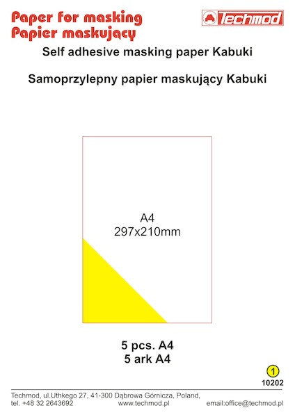 Self Adhesive Kabuki masking Paper (5 Pieces) TE10202