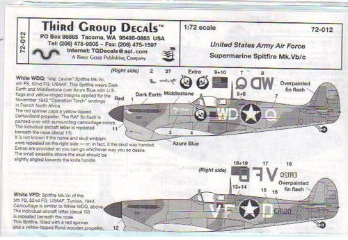 Supermarine Spitfire MKVB (USAAF)  TG72012