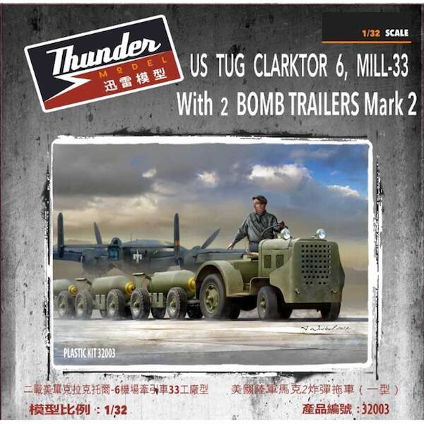 US Tug Clarktor 6, MILL33 with 2 bomb trailers Mark 2 32003