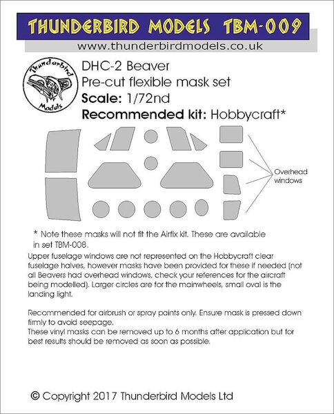 DHC-2 Beaver paint masks (Hobbycraft) TBM-009