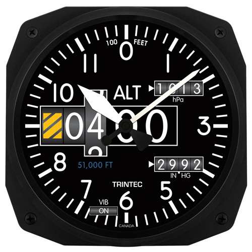 10" Modern Altimeter Instrument Style Clock 3020-10
