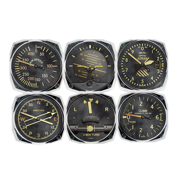 Acrylic Instrument Coaster Set - Vintage set of 6 (onderzetters) 9045AC