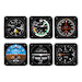 Square Acrylic Instrument Coaster Set - Modern set of 6 (onderzetters) 9086