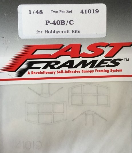 Curtiss P40B/C Tomahawk Fast Frames (Hobbycraft) SQ41019