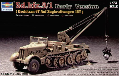German Sd Kfz.9/18 Ton Half track & Drehkrahn 6t (early version)  07253