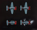 SBD Dauntless (4) Pre painted, 2 with folded wings TR06404