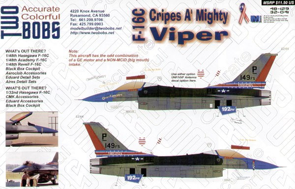 F16C Viper Cripes Amighty  TB32-041/48-129