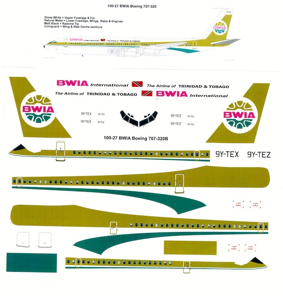 Boeing 707-320C (British West Indies Airlines BWIA)  100-27