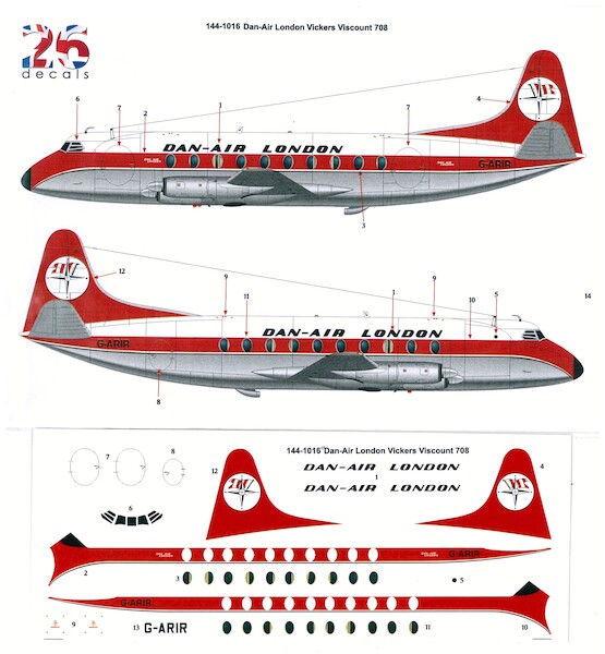 Vickers Viscount 700 (Dan Air London)  144-1016