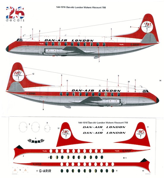 Vickers Viscount 700 (Dan Air London) 144-1016