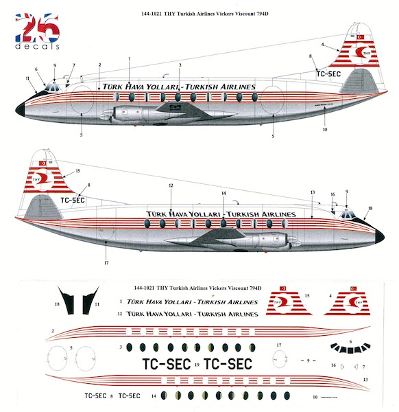 Vickers Viscount 700 (THY - Turk Hava Yollari) 144-1021