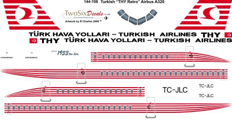 Airbus A319 (THY Retro Scheme)  144-108