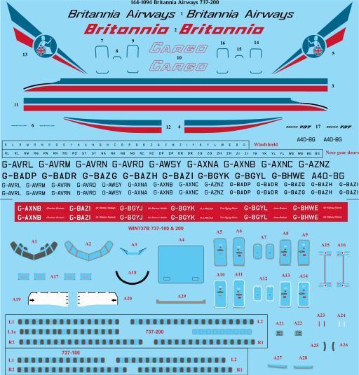 Boeing 737-200 (Britannia Airways 1980's ) 144-1094