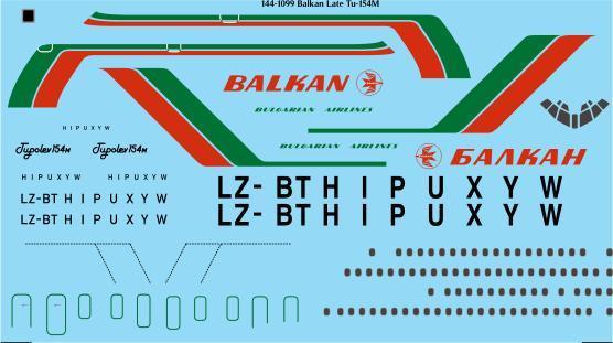 Tupolev Tu154M (Balkan Bulgaria - late)  144-1099